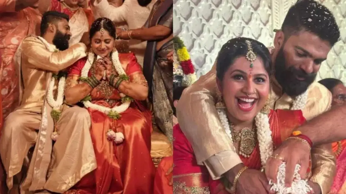 आखिरकार शादी कर ली!” एंकर अनुश्री ने रोशन संग रचाई शादी, सैंडलवुड सितारों की महफिल सज गई