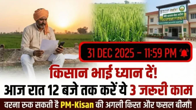 31 दिसंबर तक किसान करें ये 3 काम, वरना रुक जाएगी किस्त!