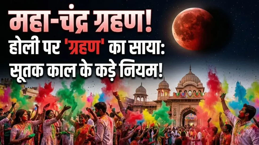 होली पर साये का खतरा! 3 मार्च को लगेगा साल का पहला चंद्र ग्रहण, जानें आज सूतक का सही समय और क्या न करें Chandra Grahan 2026: Time, Sutak & Holi Precautions