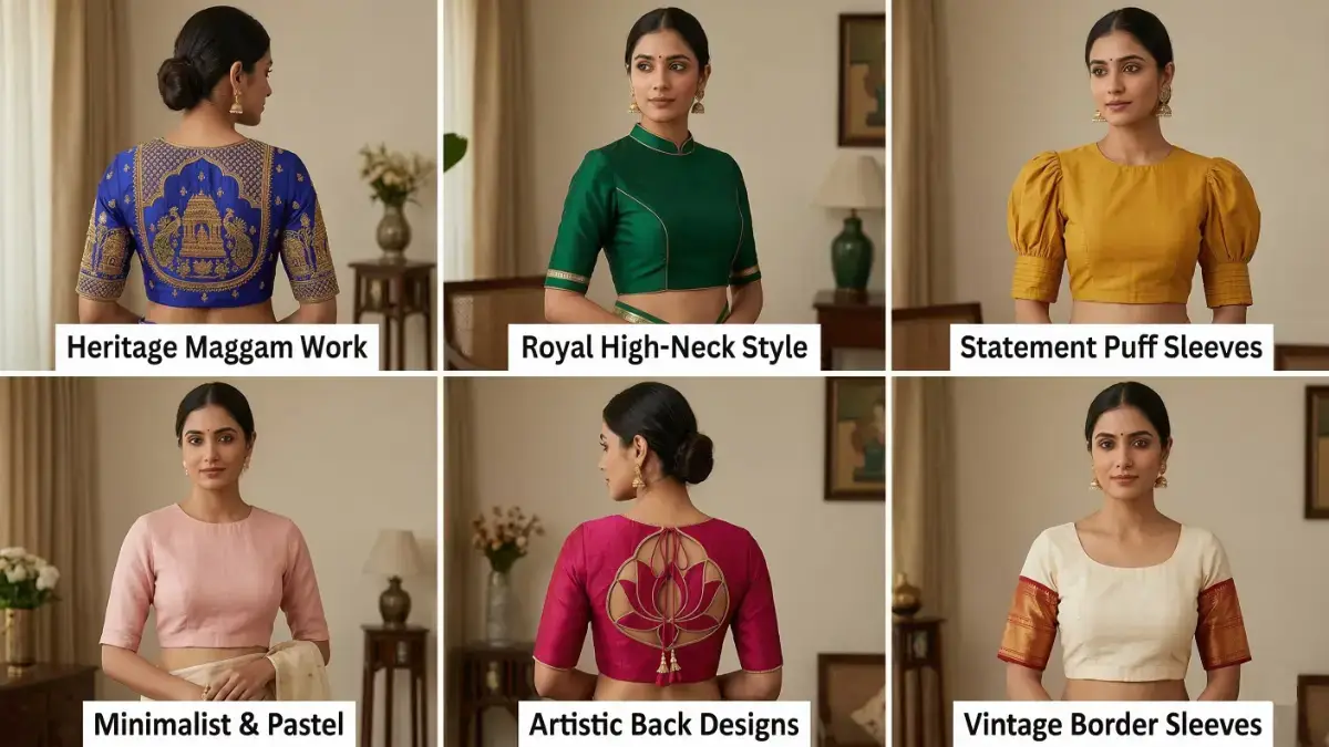 2026 के 6 ट्रेंडी ब्लाउज डिजाइन जो बदल देंगे आपका लुक