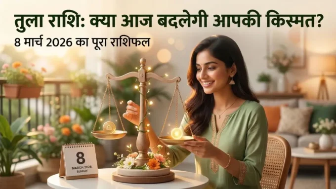 क्या आज चमकने वाला है तुला राशि वालों का भाग्य? जानें 8 मार्च का पूरा राशिफल! Tula Rashifal 8 March 2026: क्या बदलेगी आपकी किस्मत?