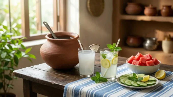 गर्मियों में Dehydration से कैसे बचें — 10 घरेलू तरीके जो सच में काम करें गर्मियों में Dehydration से बचने के उपाय — नारियल पानी नींबू पानी और तरबूज़