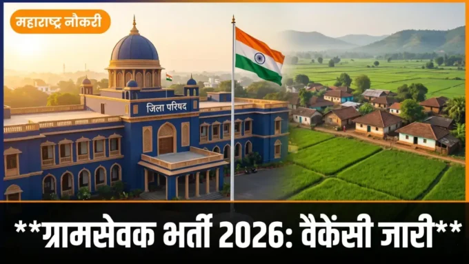 Maharashtra Gram Sevak Bharti 2026 — ज़िला परिषद ग्रामसेवक भर्ती अधिसूचना बैनर | bignews18