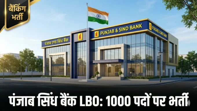 Punjab & Sind Bank LBO 2026: 1000 पदों पर भर्ती, योग्यता, सैलरी और आवेदन प्रक्रिया Punjab Sind Bank LBO 2026 notification — बैंक भवन और भर्ती बैनर | bignews18
