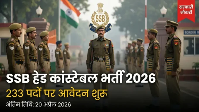 SSB Head Constable Bharti 2026 — 233 पदों पर भर्ती अधिसूचना, अंतिम तिथि 20 अप्रैल