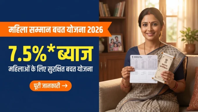Mahila Samman Savings Scheme 2026 — 7.5% ब्याज वाली महिला बचत योजना की स्थिति बैनर