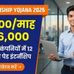 PM Internship Yojana 2026 — टॉप 500 कंपनियों में युवाओं के लिए पेड इंटर्नशिप बैनर